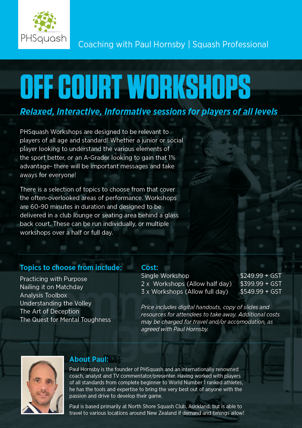 Solo lesson on court